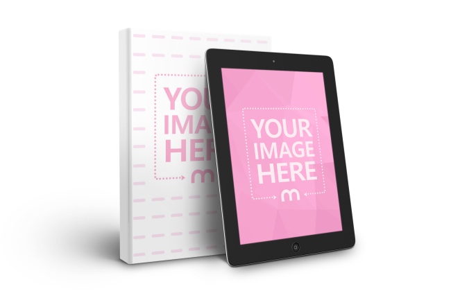 standing-book-and-black-ipad-mockup-generator
